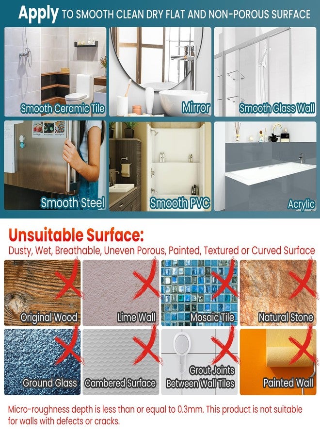 TAILI Shower Mirror Fogless Suction, Shaving Mirror with Razor Holder, Fog Free with Storage Tray, Rust-Proof, Shatterproof, Removable, Bathroom & Shower Accessories, Black - Image 5